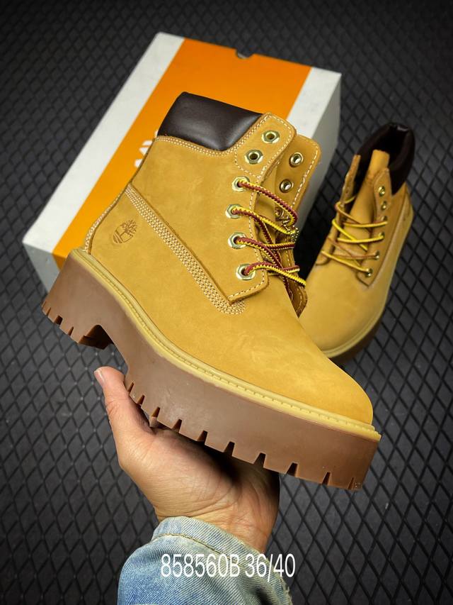 B Timberland添柏岚 天伯伦大黄靴 premium系列 简约舒适 短筒 厚底 马丁靴 女款 黄色 广东大厂品质 潮流爆款 全新工艺升级 原厂楦型 出口