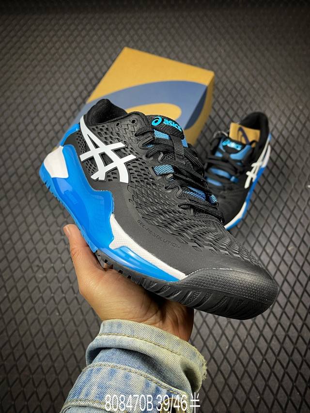 B Asics Gel-Resolution 9 亚瑟士运动休闲透气专业网球鞋 轻量舒适透气材质 全滴塑鞋面中底3D可视Gel缓震胶效果 升级Flytefoam