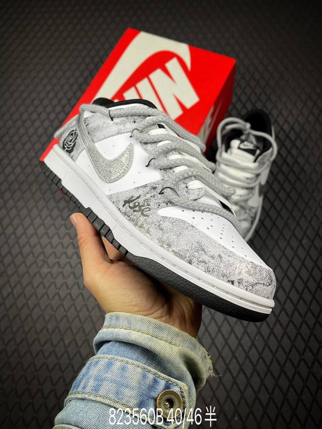 B 定制版 Nike Sb Dunk Low 绑带 周年高端定制 低帮休闲板鞋 Dd1391-100 #定制鞋盒 大厂纯原品质出货 超高清洁度 皮料切割干净无任