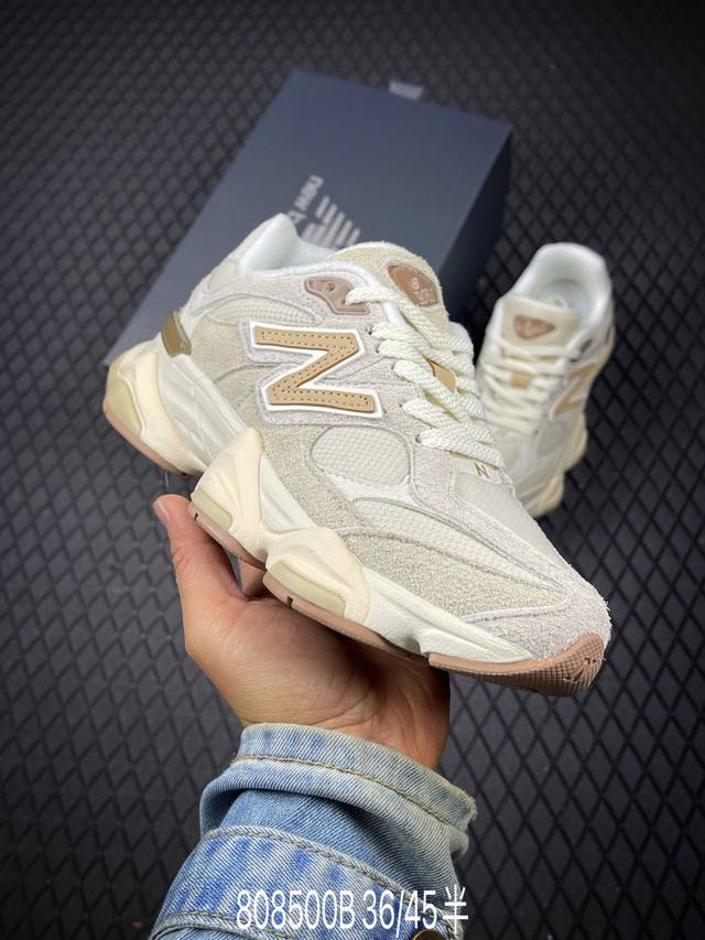 B 公司级New Balance 9060系列 新百伦 复古休闲运动慢跑鞋 鞋面大身由空间双格及磨砂鞋面拼接而生 采用大面积网眼以及麂皮材质覆盖鞋身 还原经典气