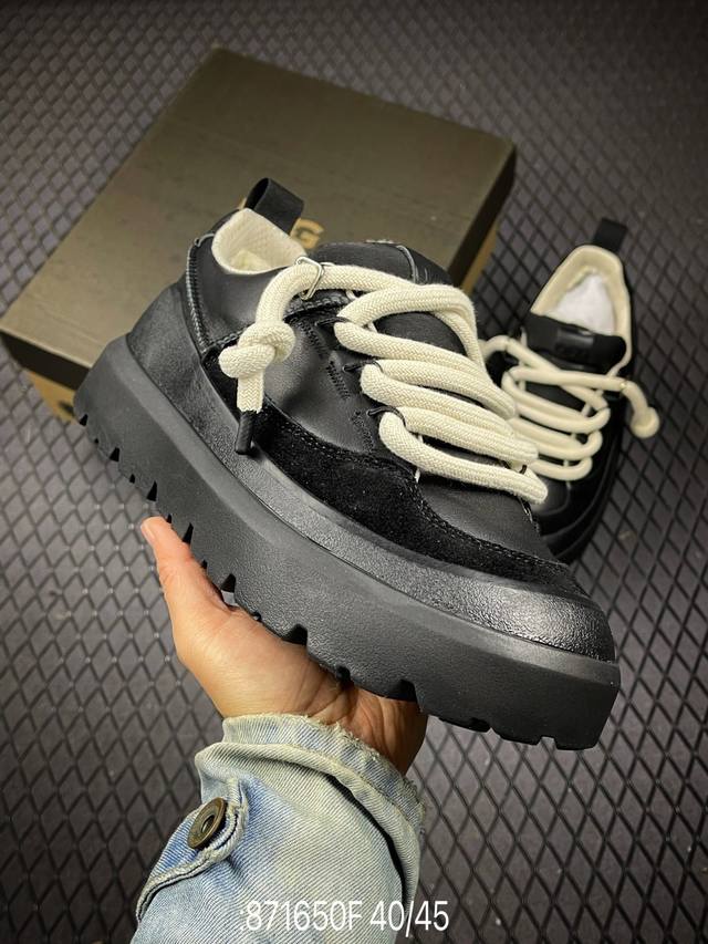 F市面顶级版本 Ugg 25款 王一博二代系列 黑色4Cm厚底 广州外贸大厂生产 鞋头到鞋垫真羊皮毛一体 独立外盒包装 芯片 带防水工艺 区别市面任何版本 独立