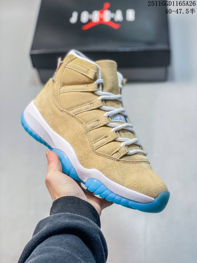 Jordan Air Jordan 11 Retro “H-Town”北美限定 时尚舒适 防滑耐磨 高帮 复古篮球鞋 男女款 白蓝 主货号:Io8960-707