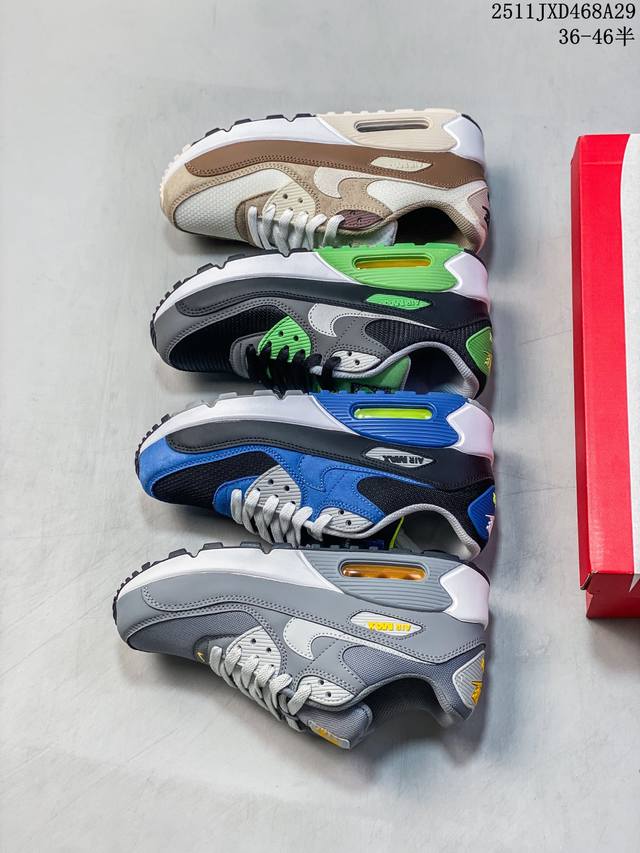 公司级Nike Air Max 90 初代复古气垫百搭休闲运动慢跑鞋复古小气垫史上第一双可视气垫跑鞋 凭借着 Air Max 气垫带来的舒适脚感和鞋面面料上的不