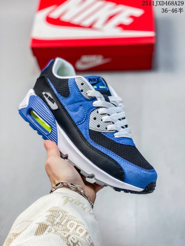 公司级Nike Air Max 90 初代复古气垫百搭休闲运动慢跑鞋复古小气垫史上第一双可视气垫跑鞋 凭借着 Air Max 气垫带来的舒适脚感和鞋面面料上的不