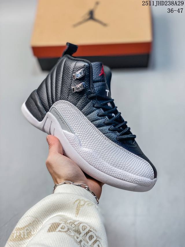 真标Nike Air Jordan 12 耐克 防滑 高帮 Aj12代复古篮球鞋 货号:Ct8013-006 尺码:36-47 Id:Jed101-Ae D11