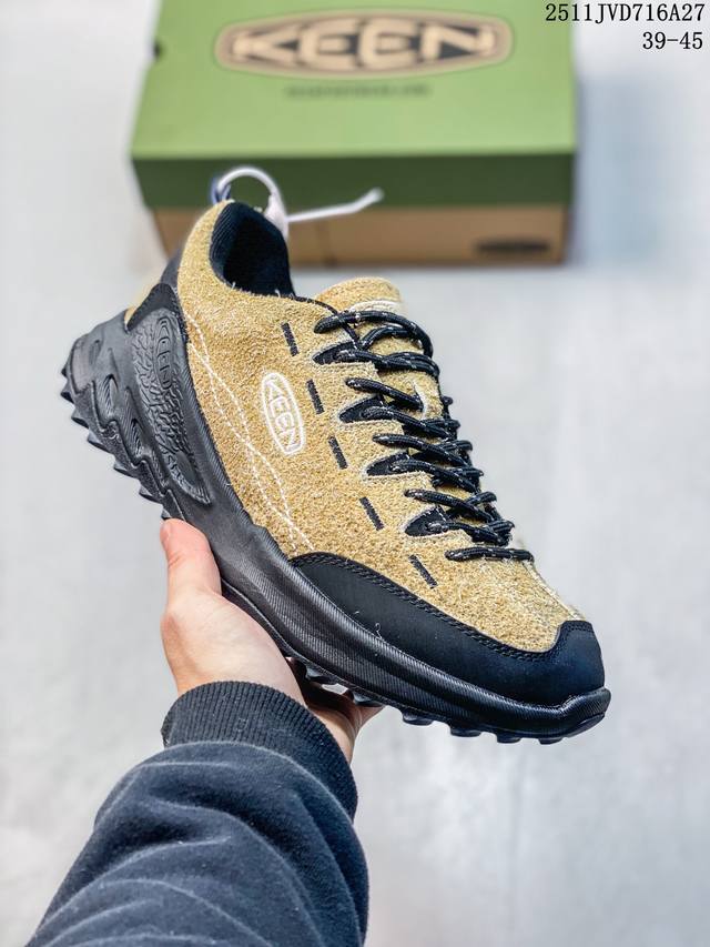 公司级Keen科恩 Jasper Zionic 低帮户外露营运动登山防滑休闲鞋 采用固色翻毛皮鞋面材质 内嵌高密度Eva发泡缓震脚垫 外置一体式包裹防滑防剐蹭耐