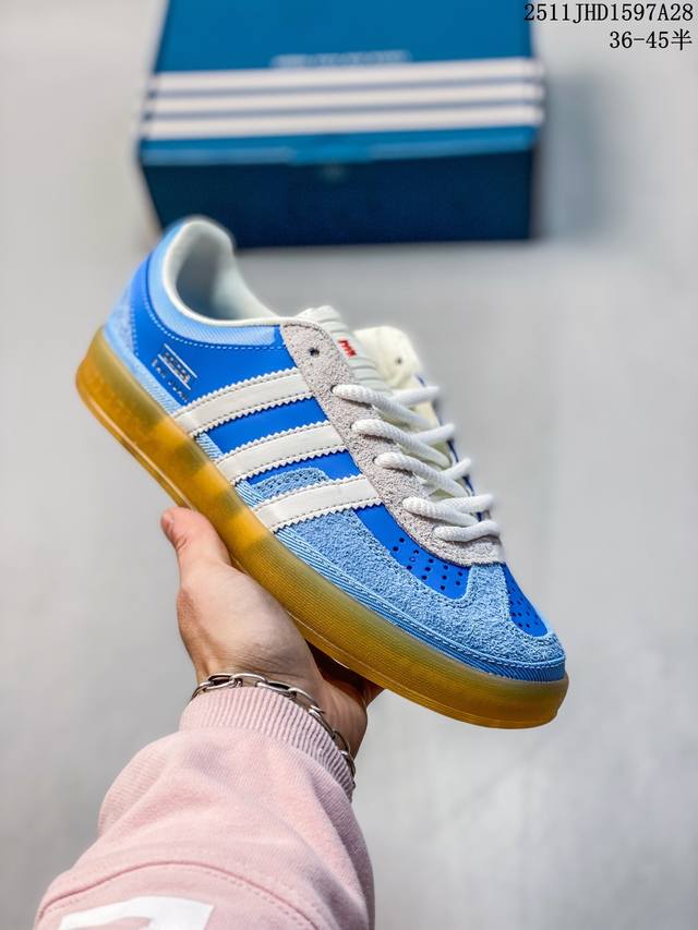 Bad Bunny X Adidas Originals Gazelle Indoor 舒适百搭 耐磨 低帮 板鞋 阿迪达斯轻运动鞋 货号:Js5050 尺码: