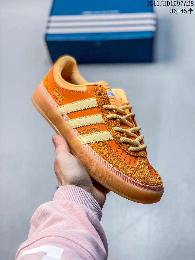 Bad Bunny X Adidas Originals Gazelle Indoor 舒适百搭 耐磨 低帮 板鞋 阿迪达斯轻运动鞋 货号:Js5050 尺码: