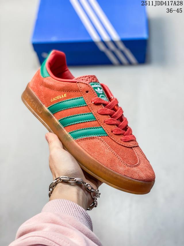 阿迪达斯Adidas Originals Gazelle Bold W 羚羊松糕系列三叶草厚底休闲防滑 11Jdd417A28