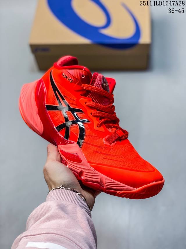 公司级Asics Metarise 亚瑟士 织物网面 舒适 防滑耐磨透气支撑 低帮 排球鞋 采用了Mono-Sock鞋面设计 有助于促进舒适的穿着和出色的支撑