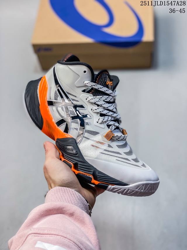 公司级Asics Metarise 亚瑟士 织物网面 舒适 防滑耐磨透气支撑 低帮 排球鞋 采用了Mono-Sock鞋面设计 有助于促进舒适的穿着和出色的支撑