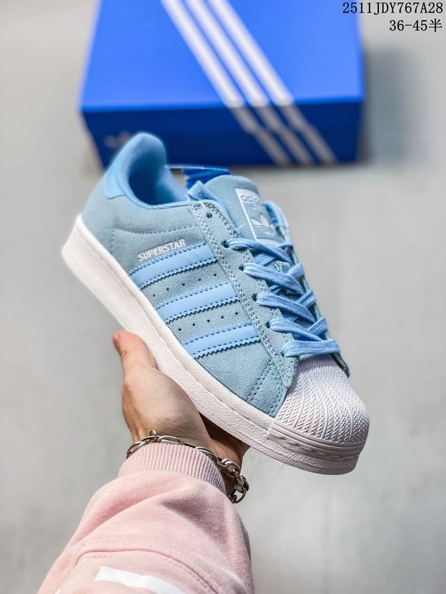 Neighborhood X Adidas Originals Superstar 联名贝壳头 时尚复古 耐磨轻便 低帮 板鞋，复古三叶草防滑透明橡胶板鞋经典运