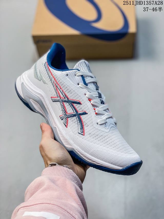 公司级Asics Netburner Ballistic Ff 4 亚瑟士 专业训练鞋 轻量舒适透气材质 升级全新缓震中底部位科技材质 尺码:37.5 38 3