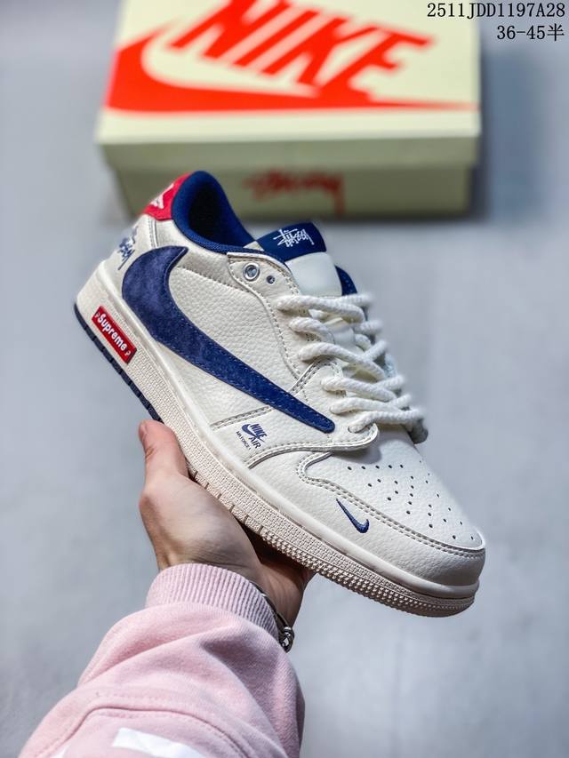Travis Scott X Fragment Design X Jordan Air Jordan 1 Low Og Sp “斯图西Supreme联名 双拼”