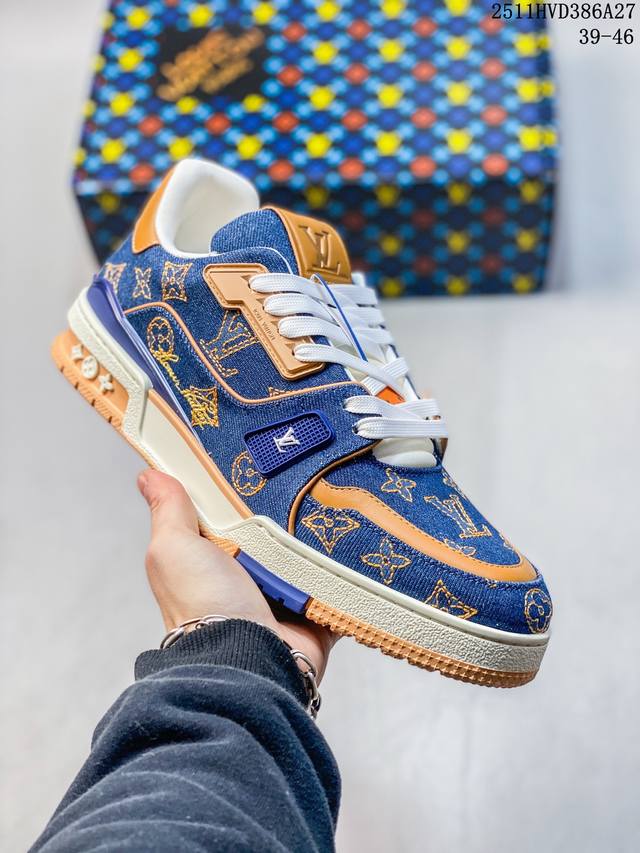 东莞纯原 市售顶级版本 驴家Lv Trainer 原版完美楦型 东莞大厂出产 品控胜过市面百分之95 原版正确Tpu大底 标准原版大底克重152K 独家底磨 实