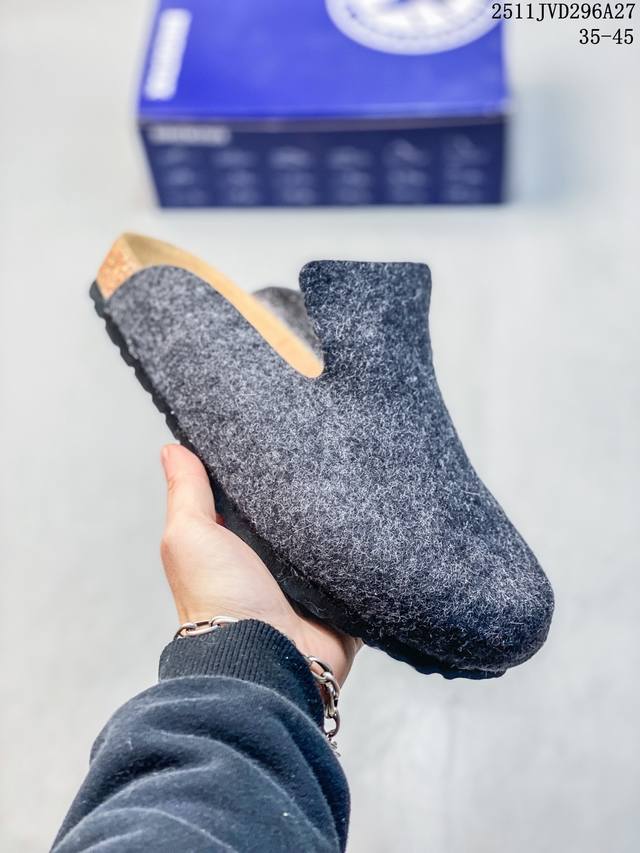 公司级：采用柔软牛皮绒面革里衬皮毛一体鞋面材质#中底鞋床搭载波状外形缓震软木橡胶#外置Eva轻量片装外底舒适又时髦,潮人都在穿德国百年知名鞋履品牌 勃肯Birk