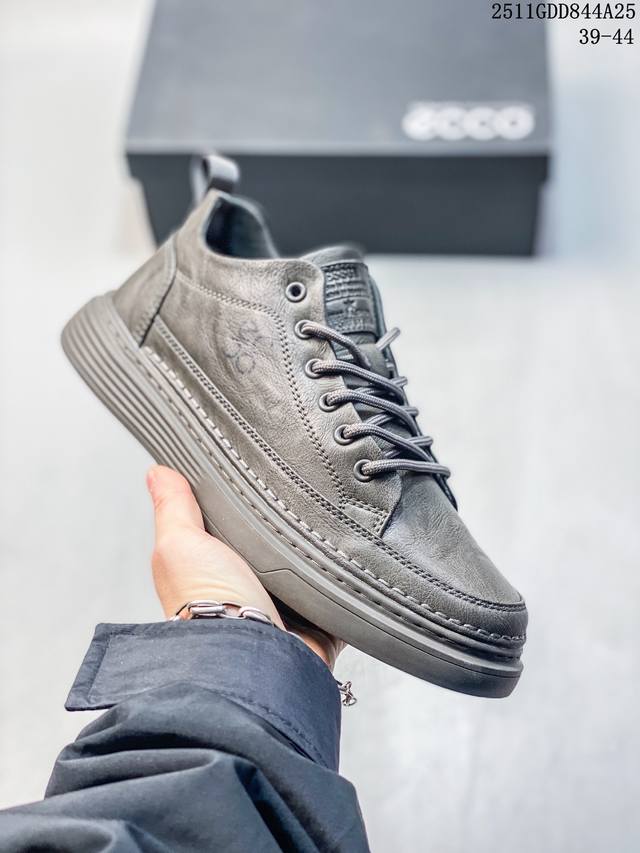 Ecco 原盒爱步官方广东1比1货源 2025最新款 新一代Ecco男鞋 时尚正装男士板鞋 专柜同步高端时尚潮流男鞋、进口牛皮 内里猪皮 耐磨防滑橡胶大底 一流