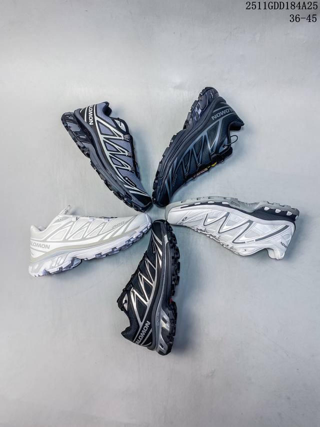 Salomon Xa pro Xt-6萨洛蒙户外越野跑鞋 鞋面采用Sensifit贴合技术 全方位贴合包裹脚型 鞋跟部鞋底牵引设计 提供强大的抓地性能 更适应野