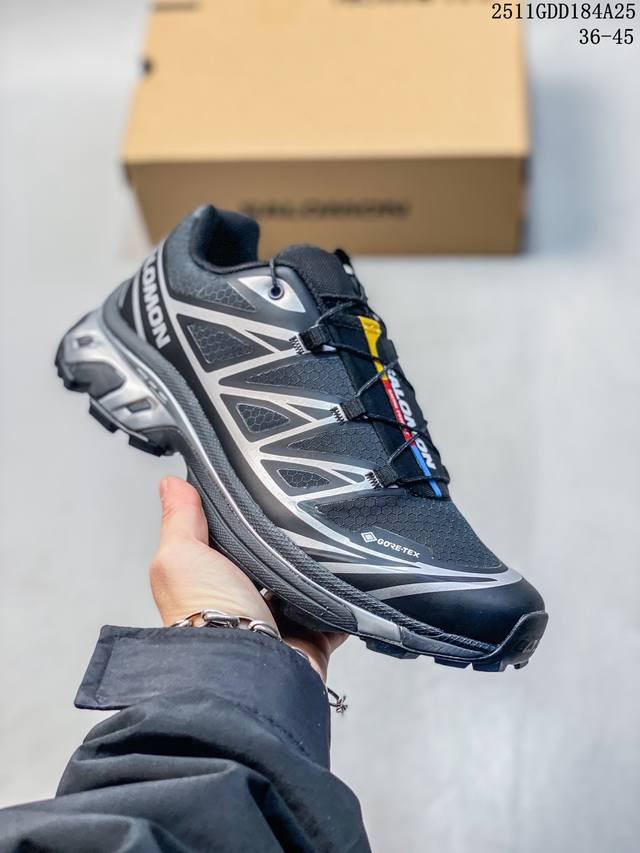 Salomon Xa pro Xt-6萨洛蒙户外越野跑鞋 鞋面采用Sensifit贴合技术 全方位贴合包裹脚型 鞋跟部鞋底牵引设计 提供强大的抓地性能 更适应野