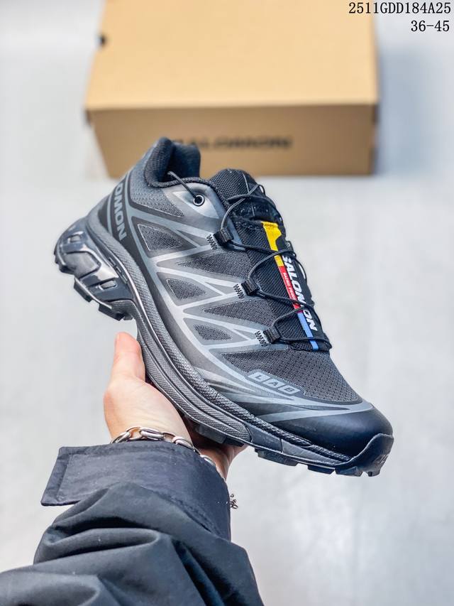 Salomon Xa pro Xt-6萨洛蒙户外越野跑鞋 鞋面采用Sensifit贴合技术 全方位贴合包裹脚型 鞋跟部鞋底牵引设计 提供强大的抓地性能 更适应野