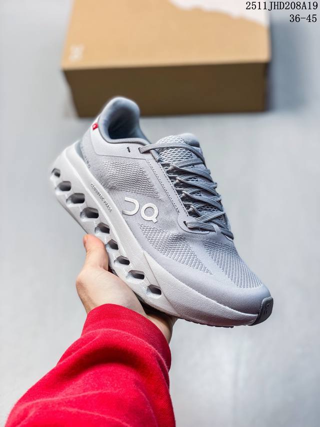 公司级On昂跑 Cloudsurfer Next 舒适百搭防滑耐磨低帮休闲跑步鞋 #原数据开发纸版楦型 #采用人体工程超薄透气网织布鞋面材质#搭镂空Cloudt