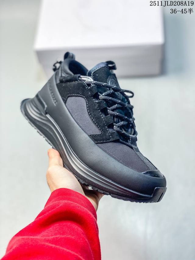 公司级男女鞋原楦开发纸版楦型#采用防水耐磨纤维革组合采用固色翻毛皮与头层皮饰片鞋面材质#中底增高加厚缓震pu组合防滑耐磨锯齿大底秋境无际,逸界前行！加拿大服饰品