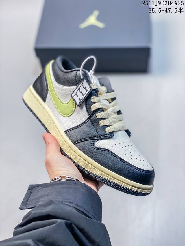 Air Jordan Aj1 Low 低帮 白黑荧光绿 终端优势供应 市面中低帮最具代表性版本没有之一 口碑大厂出品 品控大底版型不断改良更新 全套原纸板楦头开