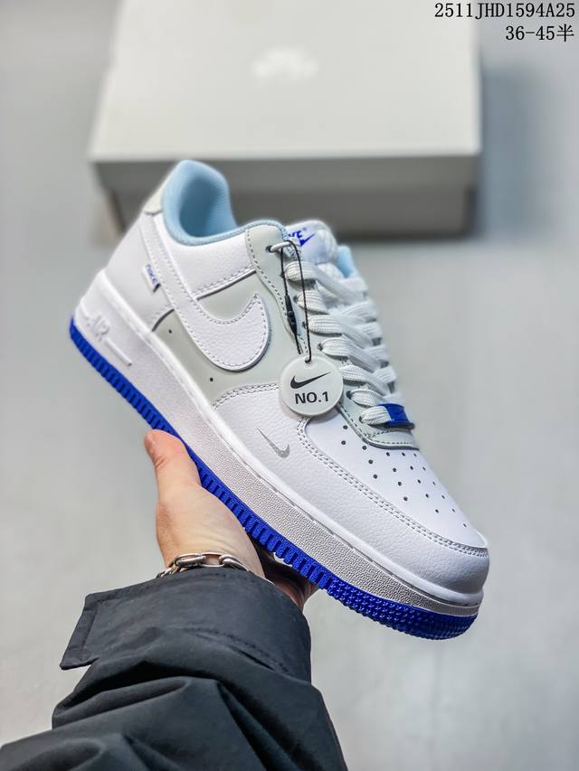 独家实拍 No.1版本 遥遥领先 纯原级别 Nike Air Force 1 Low “白蓝” 货号：Fb1844-111 原厂冲刀皮料切割干净 无任何毛边 清