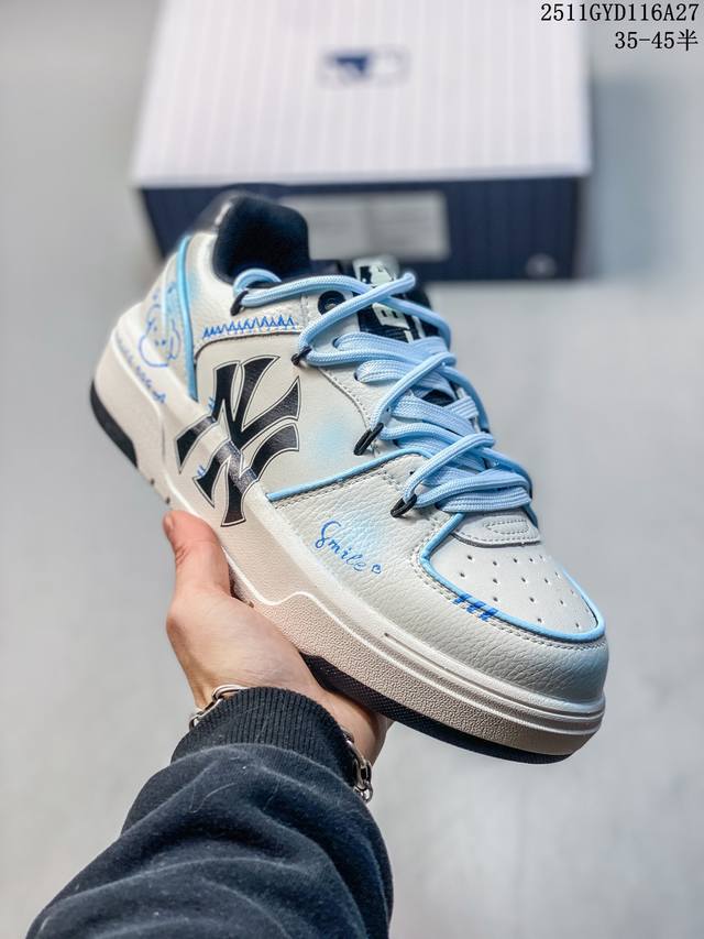 公司级Mlb Ny 印花网红老爹鞋 涂鸦恶作剧 内增高6Cm 原厂原档案数据开发 进口纳米材质 原厂全套手提袋 原盒雷射防伪标包装 官方货号: 3Asxca12