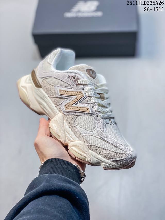 公司级New Balance 9060系列 新百伦 复古休闲运动慢跑鞋 鞋面大身由空间双格及磨砂鞋面拼接而生 采用大面积网眼以及麂皮材质覆盖鞋身 还原经典气质
