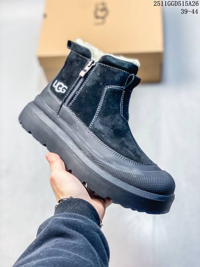 Ugg 塔茨系列加厚款 穆勒风包头5Cm半拖鞋 民族风秋冬雪地靴 羊皮毛一体高品质 保暖锁热 一脚蹬 采用Tpu模压定型翻毛皮鞋面材质 内嵌人造卷曲羊毛毛绒里衬