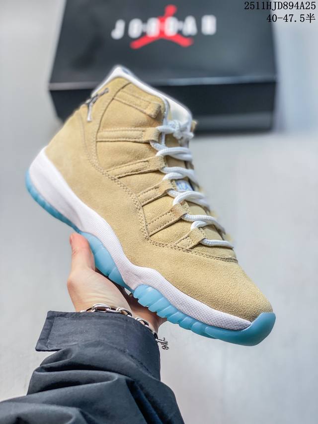 Nike Air Jordan 11 Retro Concord Aj11代 康扣 迈克尔 乔丹高帮运动文化篮球鞋 升级原楦原纸版数据开发版型 采用漆皮镀膜牛培