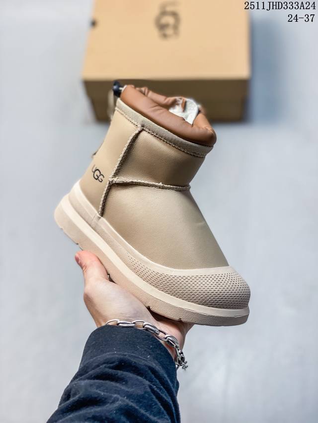 公司级Ugg Classic Ultra Mini platform 轻便舒适 麂皮 中帮保暖雪地靴 鞋面设计 采用优质翻毛皮 易于打理 舒适与时髦一并拿捏 鞋