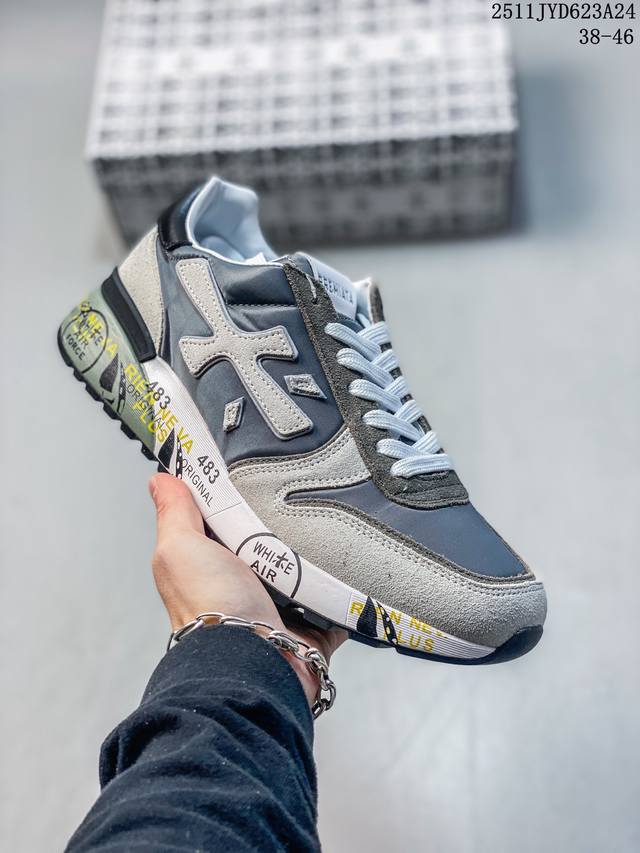 意大利鞋履品牌 普瑞米亚达 premiata 低帮百搭休闲鞋 依据国际高标准制造 原单小白鞋 木字男鞋潮复古反绒皮运动休闲鞋木字鞋 鞋子简单大方 手感出众 舒适