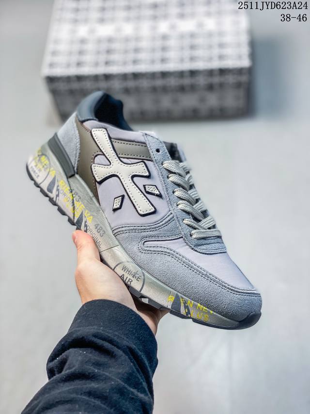 意大利鞋履品牌 普瑞米亚达 premiata 低帮百搭休闲鞋 依据国际高标准制造 原单小白鞋 木字男鞋潮复古反绒皮运动休闲鞋木字鞋 鞋子简单大方 手感出众 舒适