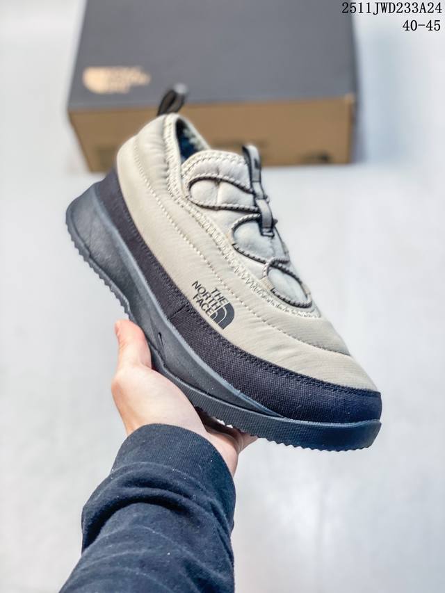 公司级The North Face Nse北面一脚蹬懒人雪地靴低帮棉鞋 Nse Low 是一款风格前卫且超级舒适的懒人鞋，采用再生 pet 防撕裂鞋面和坚固的外