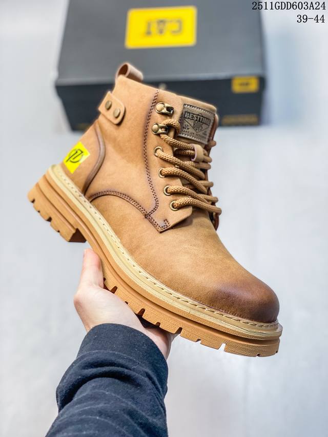 Cat纯原 广东大厂 新款 推土机 休闲时尚 男士休闲皮鞋 原单品质真标公司卡特男鞋广东纯原 历年经典热销款 新款头层牛皮耐磨防滑橡胶大底 固特异工艺 永不开胶