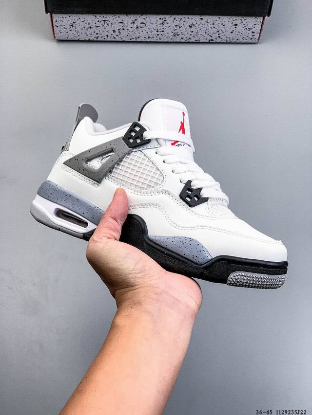 头层真标！Air Jordan 4 Aj4代中帮复古休闲运动文化篮球鞋。秉承轻量化的速度型篮球鞋设计思想完成设计，降低重量的同时提升舒适度，中底延续前作使用了分