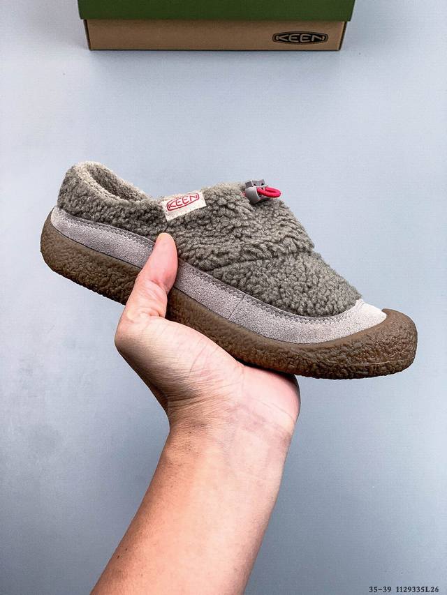 公司级！Keen Howser Iii Slide 科恩秋冬保暖一脚蹬女鞋毛毛鞋小羊蹄棉鞋 1129335L26