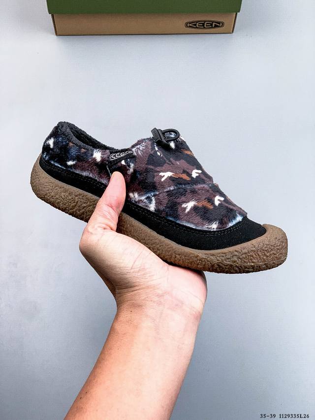 公司级！Keen Howser Iii Slide 科恩秋冬保暖一脚蹬女鞋毛毛鞋小羊蹄棉鞋 1129335L26