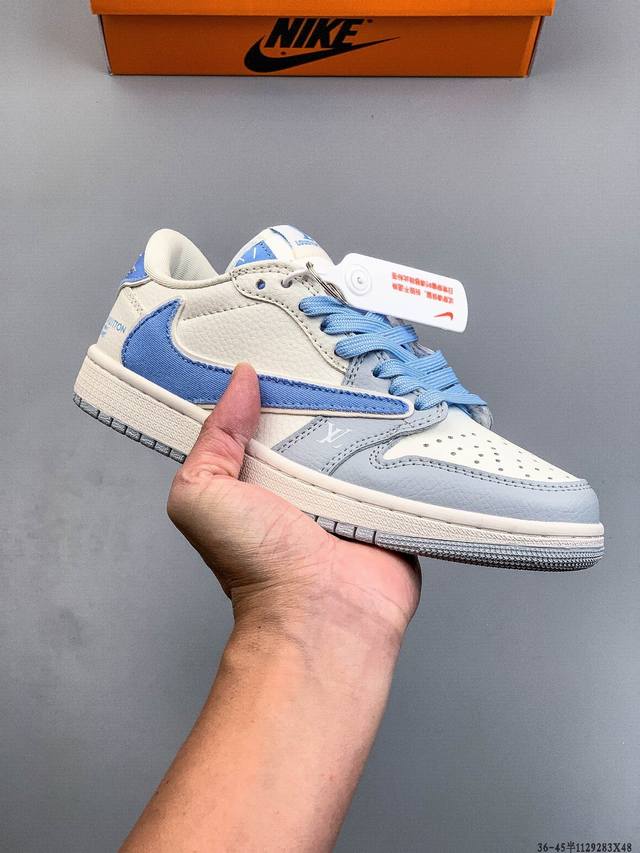 耐克Nike Air Jordan 1 Low Aj1乔1 低帮潮流缓运动休闲板鞋。Aj1 低帮拼接 完美版型真头层牛皮# 内置缓震气垫 原鞋开模 拒绝公底 购