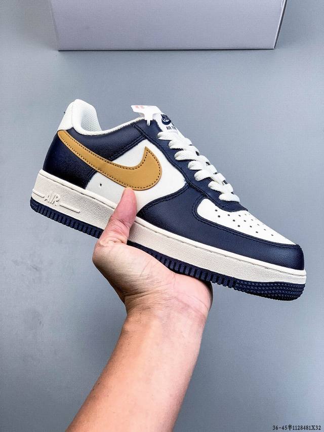 原楦数据纸版，采用硬质优质皮革鞋面材质，内置全掌Air Sole气垫。耐克 Nike Air Force 1 Low 空军一号低帮百搭休闲运动板鞋 112848