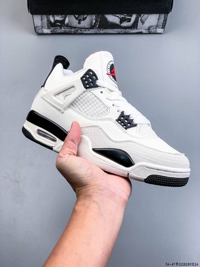 二层真标！Air Jordan 4 Aj4代中帮复古休闲运动文化篮球鞋。秉承轻量化的速度型篮球鞋设计思想完成设计，降低重量的同时提升舒适度，中底延续前作使用了分