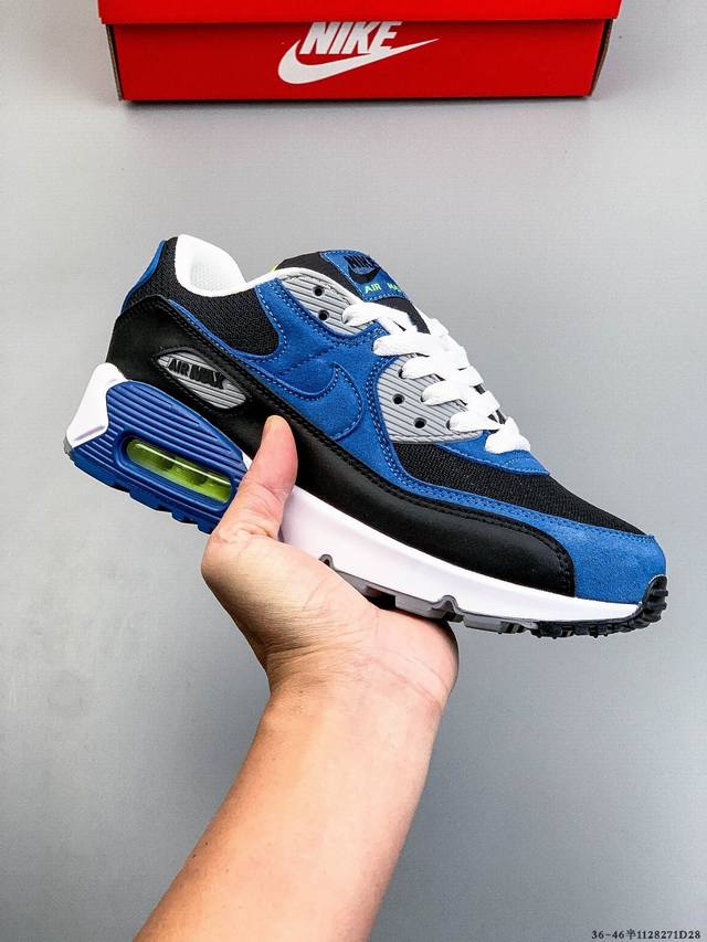 公司级！耐克 Wmns Nike Air Max 90 Oreo 半掌气垫全皮复古运动休闲慢跑鞋 1128271D28