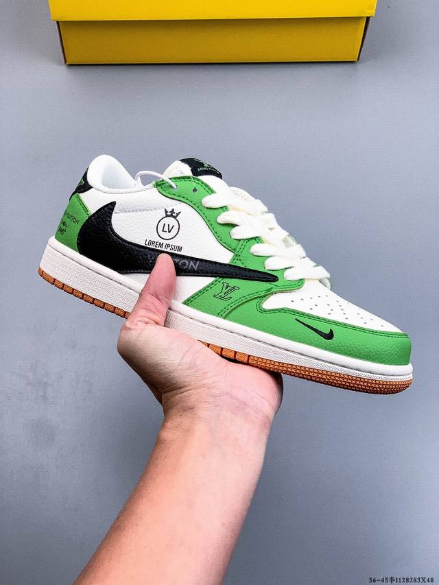 耐克Nike Air Jordan 1 Low Aj1乔1 低帮潮流缓运动休闲板鞋。Aj1 低帮拼接 完美版型真头层牛皮# 内置缓震气垫 原鞋开模 拒绝公底 购