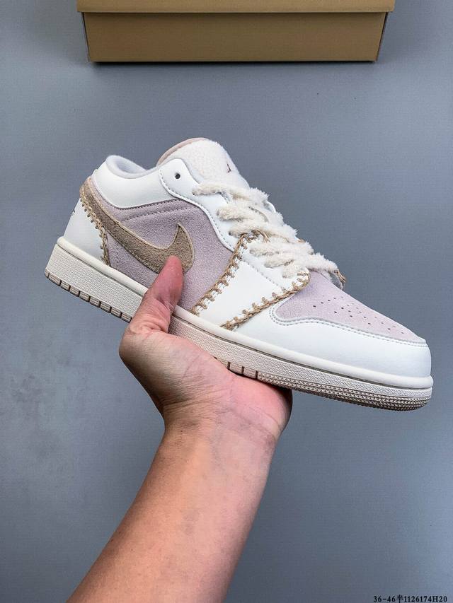 真标半码！耐克Nike Air Jordan Low 1 乔1低帮倒勾经典休闲鞋 1126174H20