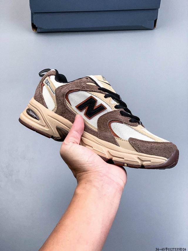 采优用质纤维革+透气网布眼材质材质#独立3层组合底大私模#搭载Abzorb缓中震底。韩流火爆款式# 新款Nb新百伦New Balance Mr530系列古复老爹