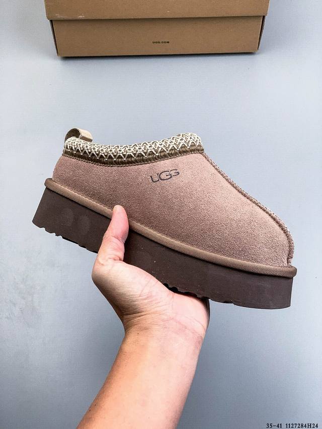 Ugg Classic Comfortable 冬季加绒低帮厚底休闲雪地靴 塔茨勒 人造短毛绒 1127284H24