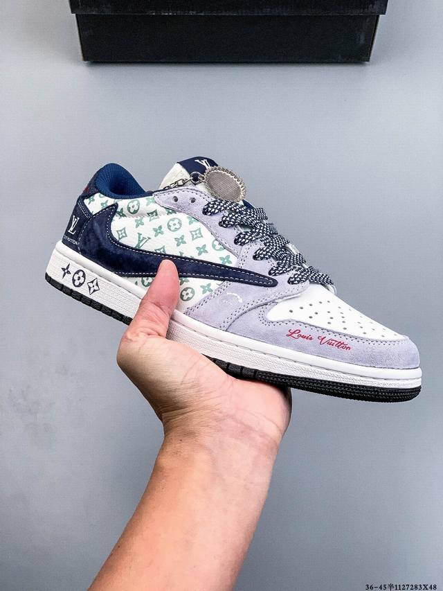 耐克Nike Air Jordan 1 Low Aj1乔1 低帮潮流缓运动休闲板鞋。Aj1 低帮拼接 完美版型真头层牛皮# 内置缓震气垫 原鞋开模 拒绝公底 购