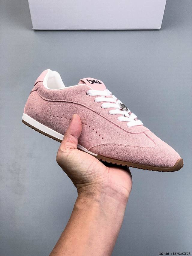 Alo Yoga Sunset真皮休闲德训鞋女款 2025新款超火巨好看阿甘鞋 平底防滑运动鞋 1127525X28